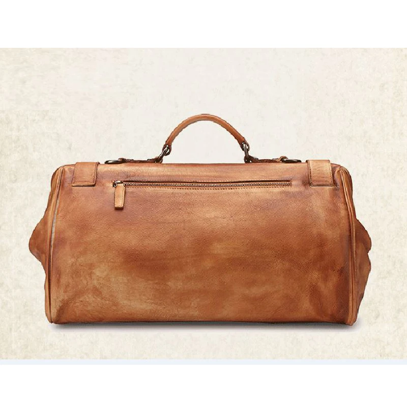 S067e9371b6074b21868237d0b1e59e35o.webp Vintage 100% Genuine Leather Duffel Bag Travel Luggage Bag Doctor Overnight Bag Designer Shoulder Messenger Bag Tote Handbag
