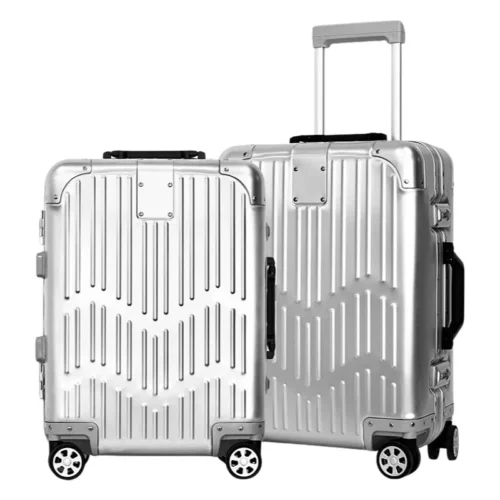 21 Inch 100% Aluminum Suitcase - TSA Lock, Large Capacity & Durable Carry-on Rolling Luggage for Travel Business