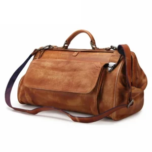 S55d15e77b9f24b7798dc9e573a1fb894F.webp Vintage 100% Genuine Leather Duffel Bag Travel Luggage Bag Doctor Overnight Bag Designer Shoulder Messenger Bag Tote Handbag