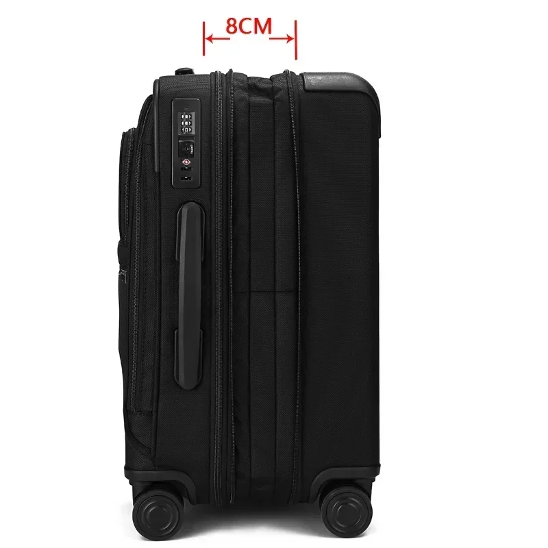 S5b18dd1eb96243a5807656a217c348a8D.webp 20 Inch Ballistic Nylon Waterproof And Wear-resistant Men Business Roller Trolley Suitcase High Quality Multifunction Short Trip
