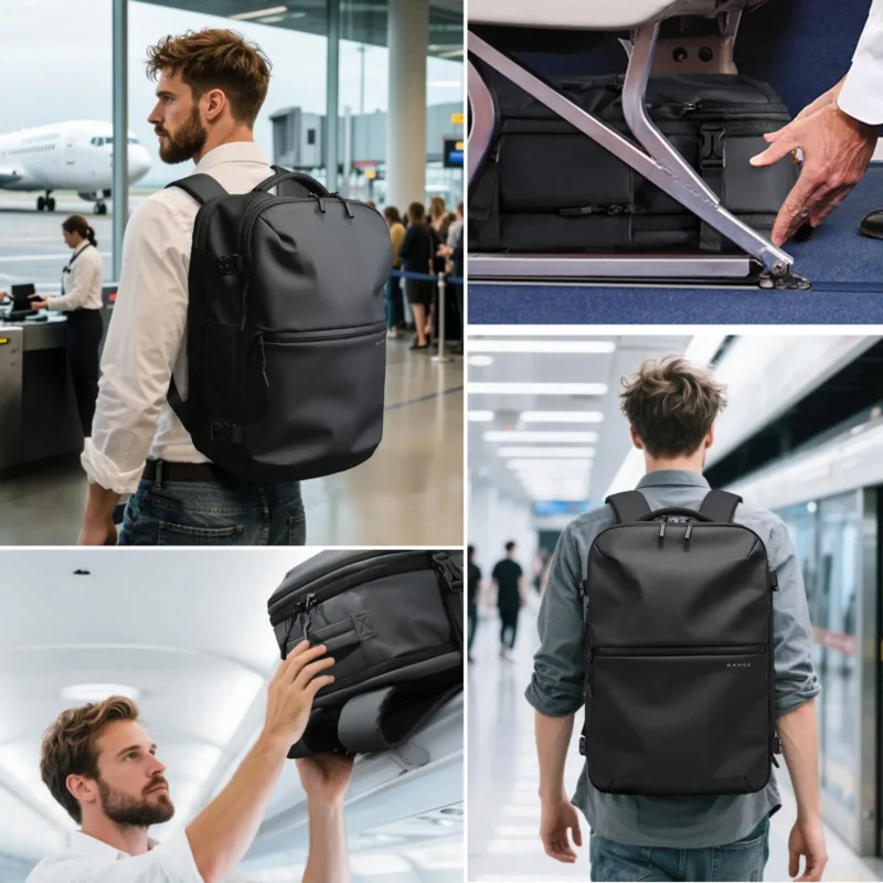 BANGE Anti-Theft Men Travel Backpack Vacuum Compression 15.6 inch Laptop Backpack For Business School Bag Pack Hiking Backpacks