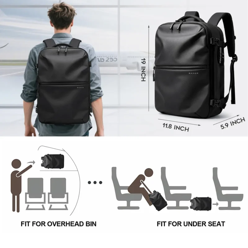 BANGE Anti-Theft Men Travel Backpack Vacuum Compression 15.6 inch Laptop Backpack For Business School Bag Pack Hiking Backpacks