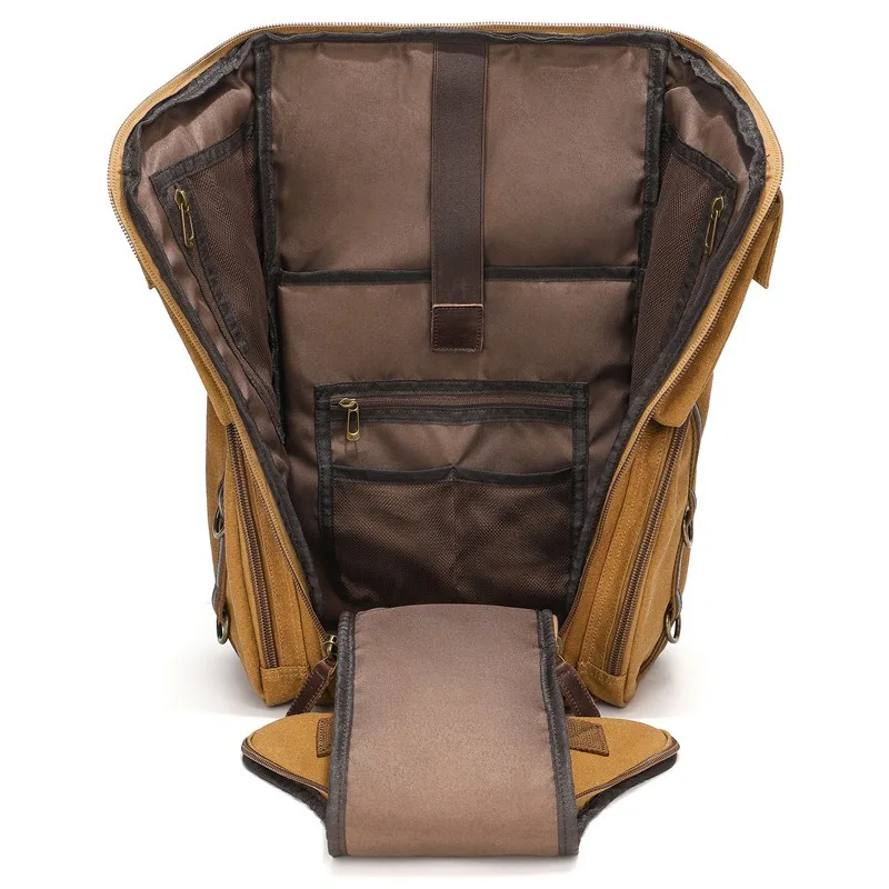 Canvas backpack - outdoor large-capacity waterproof travel double-shoulder bag, durable and breathable computer bag
