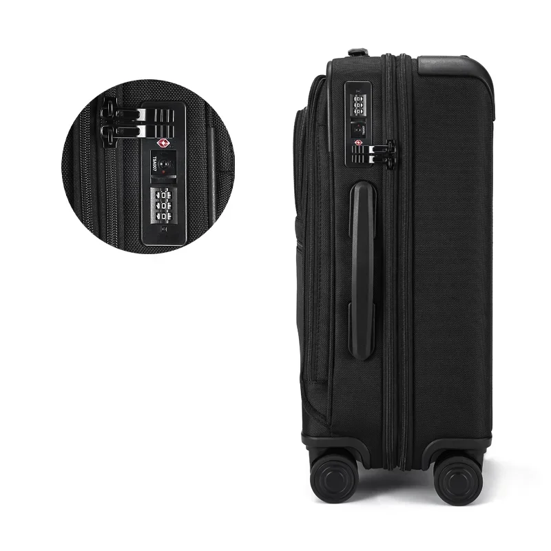 S9c422a38f047466488f232eb8d9d8f55v.webp 20 Inch Ballistic Nylon Waterproof And Wear-resistant Men Business Roller Trolley Suitcase High Quality Multifunction Short Trip