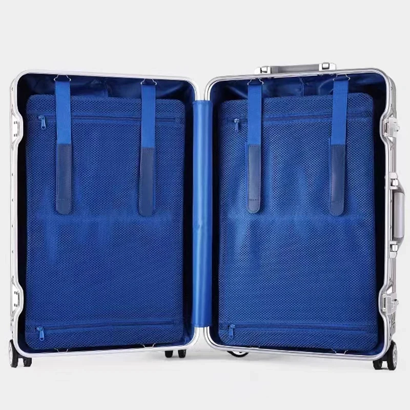 Sbdd58230590f4cc8a8e749c1530375f00.webp Aluminum Suitcase Metal Luggage 20 Inch Carry-on Travel Bags Trip Cabin Password Trolley Case Travel Wheeled Suitcases