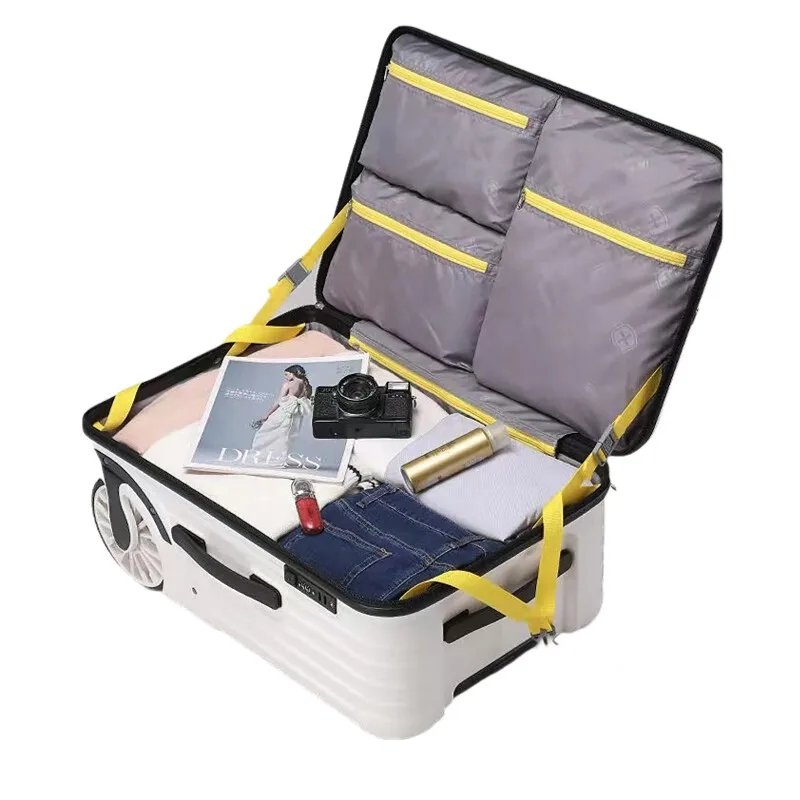 20 Inch Carry On Suitcase with Side-Open Design & Large One Way Wheels, Password Lock Hard Shell Trolley Luggage