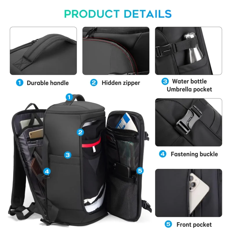 Scc5d17f85174476e92fdbc66f7a3fbd1e.webp BANGE Multi New Men Backpack Sports Travel Business Large Capacity Dry and Wet Separation Outdoor Hiking with Shoe Compartments